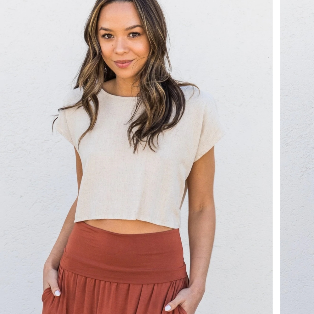Sozy Linen Clara Crop Top